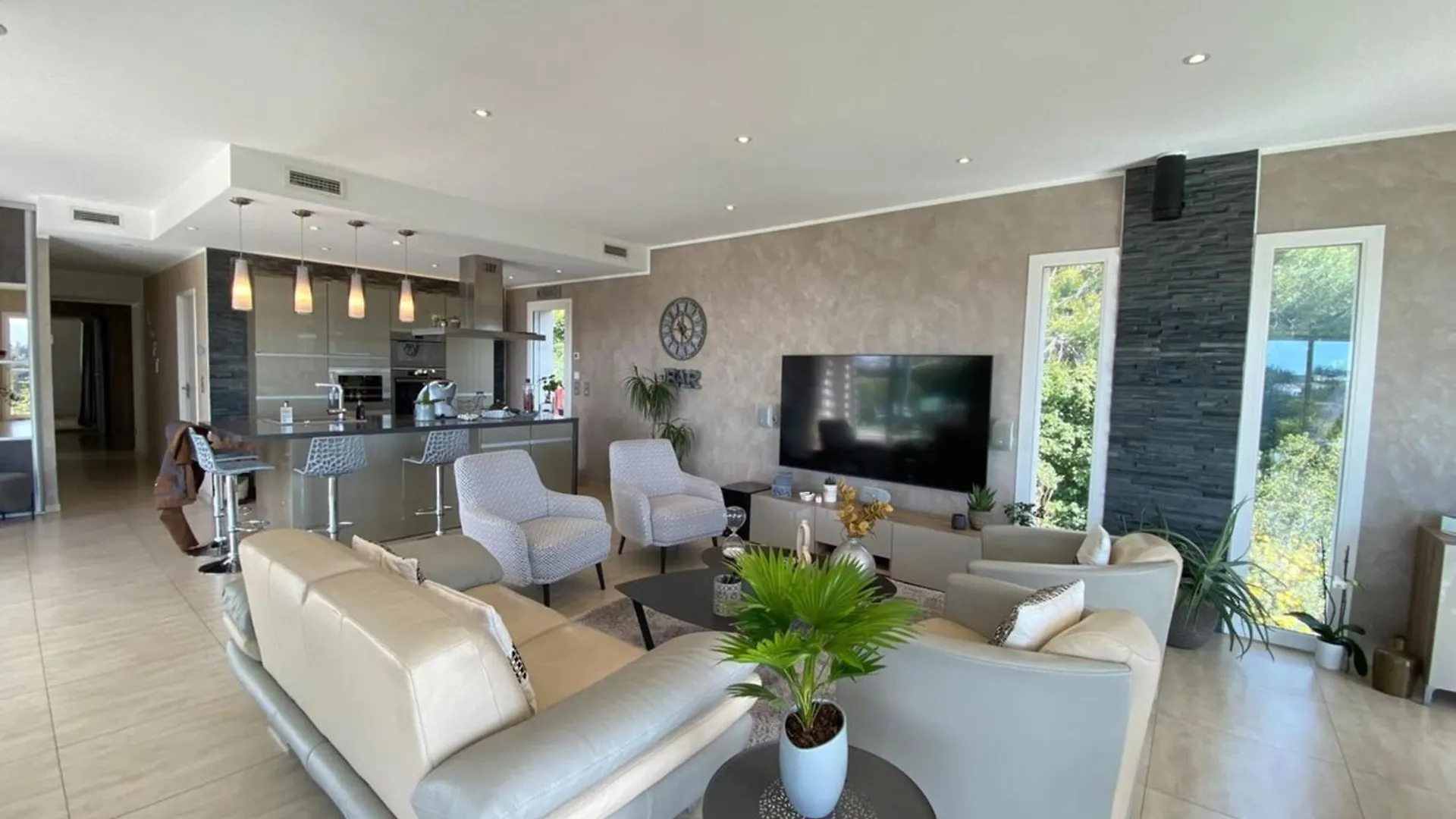 Tatil Evi Superb Modern Villa - Sea View Pool Nice Fransa